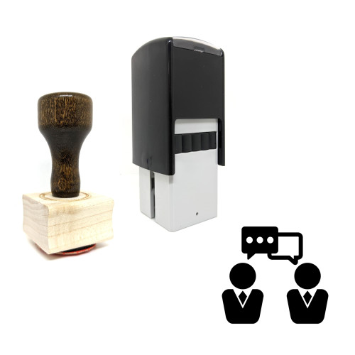 "Business Conversation" rubber stamp with 3 sample imprints of the image