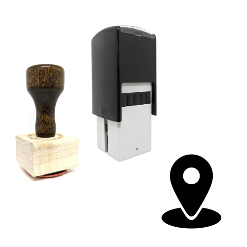 "Map" rubber stamp with 3 sample imprints of the image