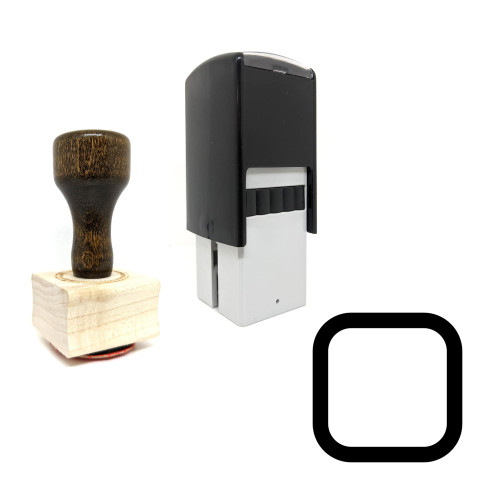 "Square" rubber stamp with 3 sample imprints of the image