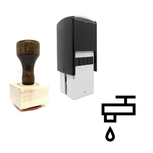 "Tap Water" rubber stamp with 3 sample imprints of the image