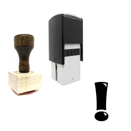 "Exclamation" rubber stamp with 3 sample imprints of the image