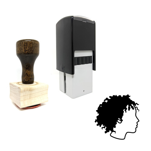 "Afro" rubber stamp with 3 sample imprints of the image