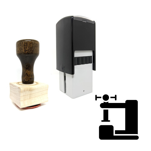"Industrial Machinery" rubber stamp with 3 sample imprints of the image
