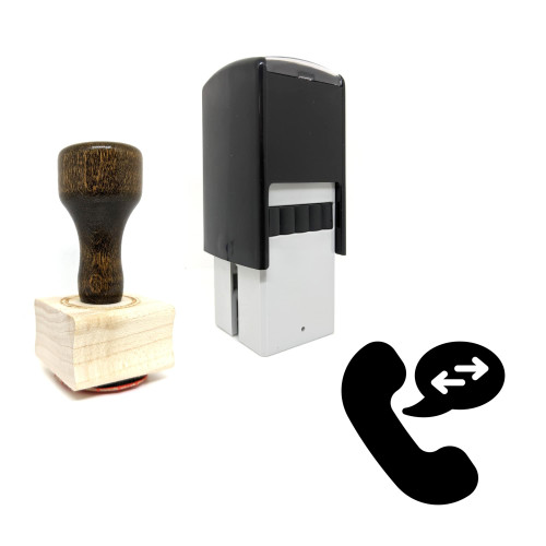 "Telecommunication" rubber stamp with 3 sample imprints of the image