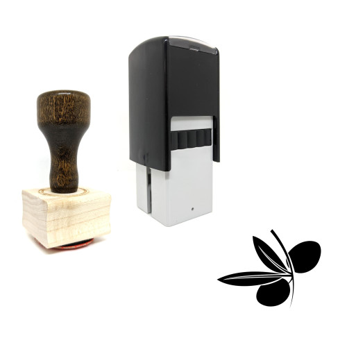 "Olive" rubber stamp with 3 sample imprints of the image