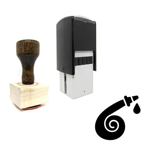 "Hosepipe" rubber stamp with 3 sample imprints of the image