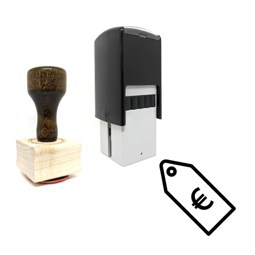"Price Tag Euro" rubber stamp with 3 sample imprints of the image