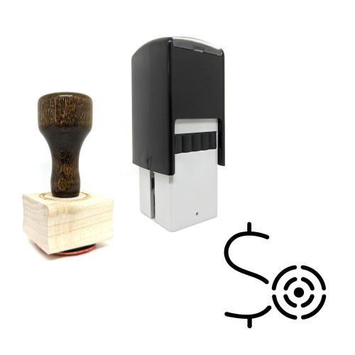 "Financial Target" rubber stamp with 3 sample imprints of the image