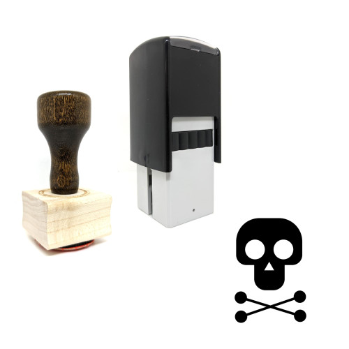 "Pirate Skull" rubber stamp with 3 sample imprints of the image