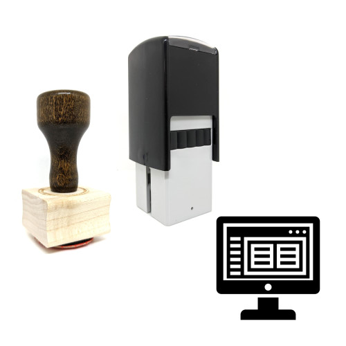 "Working Computer" rubber stamp with 3 sample imprints of the image