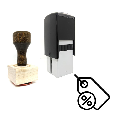 "Discount Tag" rubber stamp with 3 sample imprints of the image