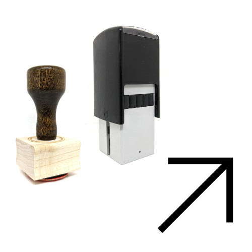 "Upper Right" rubber stamp with 3 sample imprints of the image