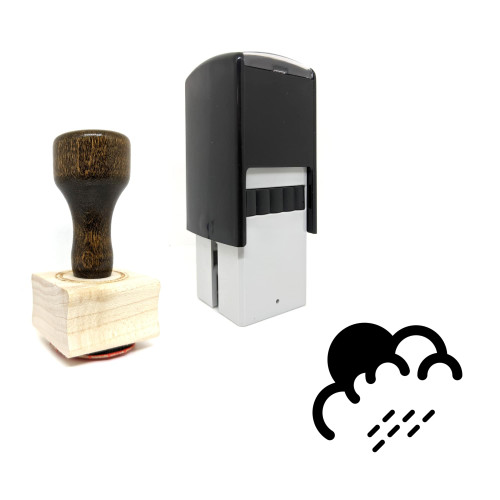 "Day Rain" rubber stamp with 3 sample imprints of the image