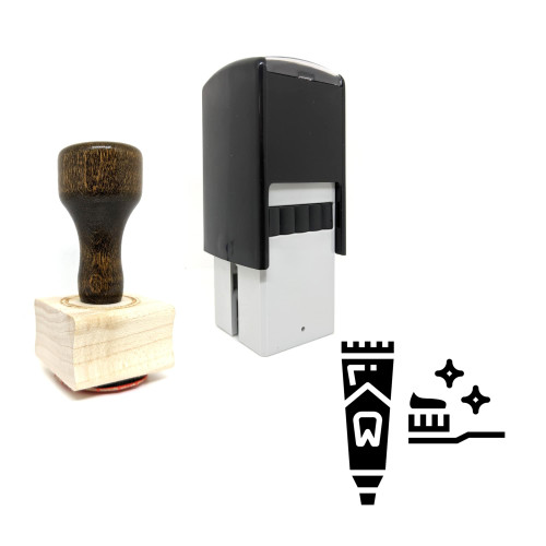 "Tooth Paste" rubber stamp with 3 sample imprints of the image