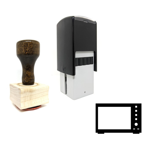 "Television" rubber stamp with 3 sample imprints of the image