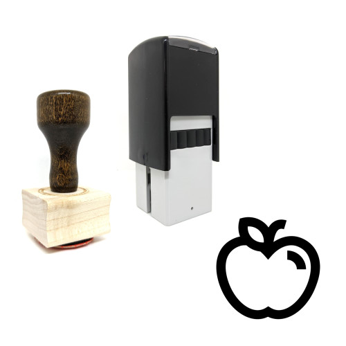 "Apple" rubber stamp with 3 sample imprints of the image