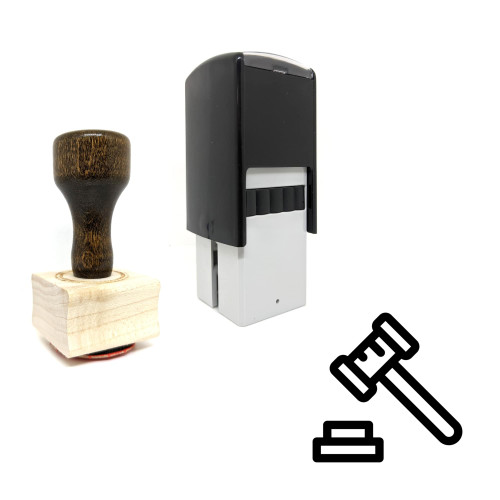 "Auction" rubber stamp with 3 sample imprints of the image