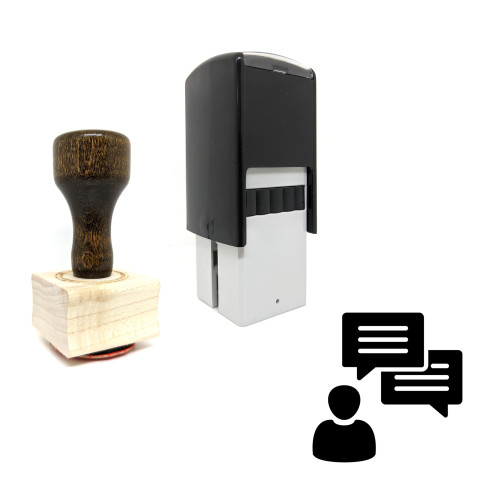 "Social Engagement" rubber stamp with 3 sample imprints of the image
