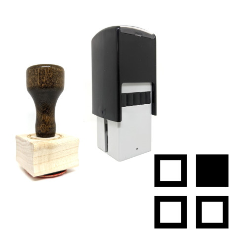 "Applications" rubber stamp with 3 sample imprints of the image