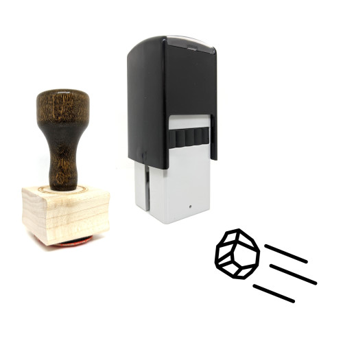 "Stone" rubber stamp with 3 sample imprints of the image