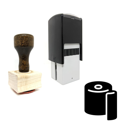 "Toilet Paper" rubber stamp with 3 sample imprints of the image