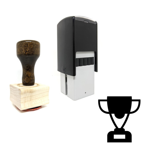 "Trophy Cup" rubber stamp with 3 sample imprints of the image