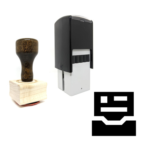 "File Storage" rubber stamp with 3 sample imprints of the image