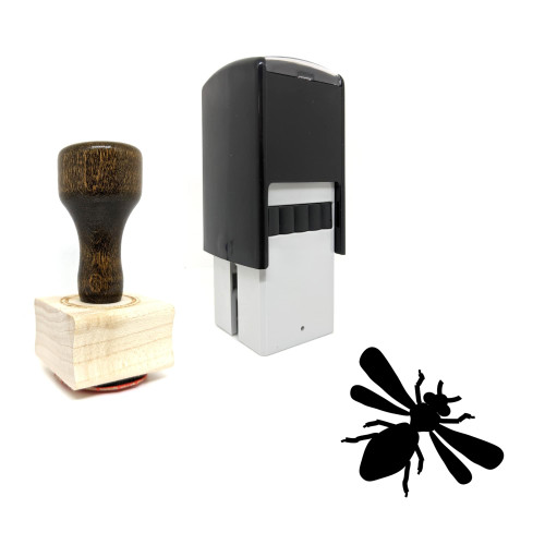 "Bee" rubber stamp with 3 sample imprints of the image