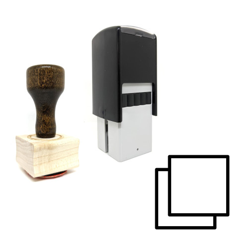 "Duplicate" rubber stamp with 3 sample imprints of the image