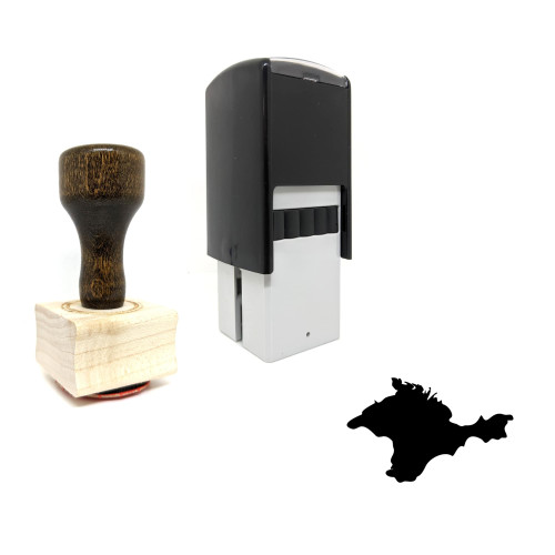 "Crimea" rubber stamp with 3 sample imprints of the image