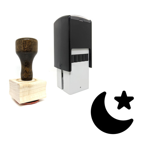 "Night" rubber stamp with 3 sample imprints of the image