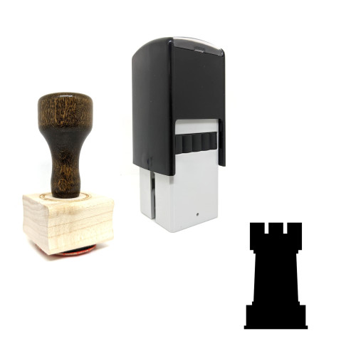 "Rook" rubber stamp with 3 sample imprints of the image