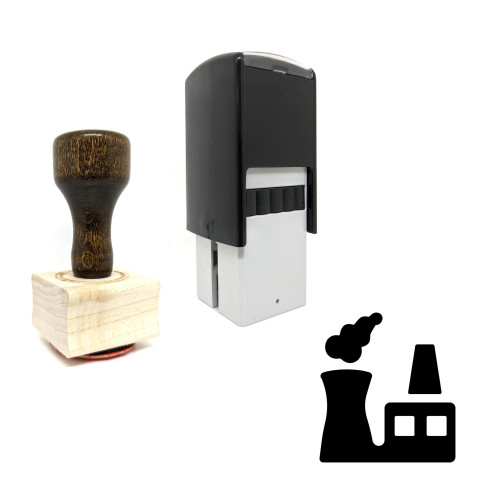 "Factory" rubber stamp with 3 sample imprints of the image