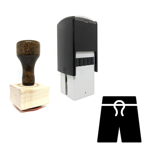 "Shorts" rubber stamp with 3 sample imprints of the image