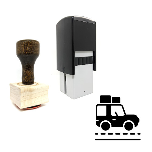 "Camper Van" rubber stamp with 3 sample imprints of the image