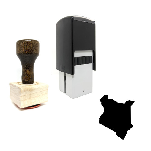 "Kenya" rubber stamp with 3 sample imprints of the image