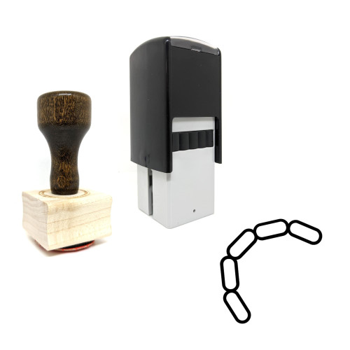 "Bacteria" rubber stamp with 3 sample imprints of the image