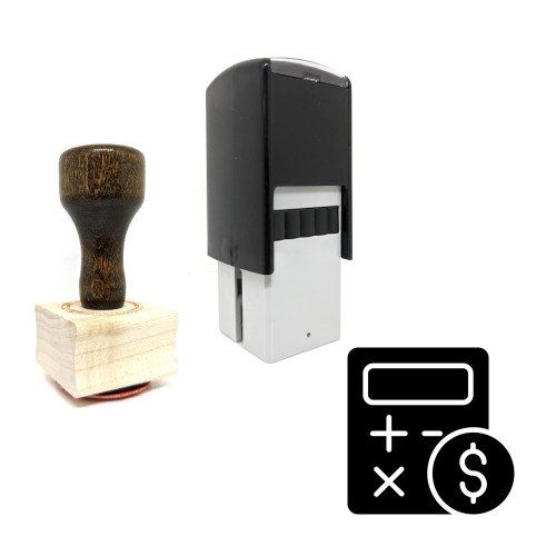 "Calculator" rubber stamp with 3 sample imprints of the image "Calculator" rubber stamp with 3 sample imprints of the image