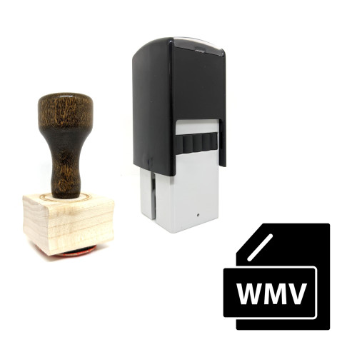"WMV" rubber stamp with 3 sample imprints of the image