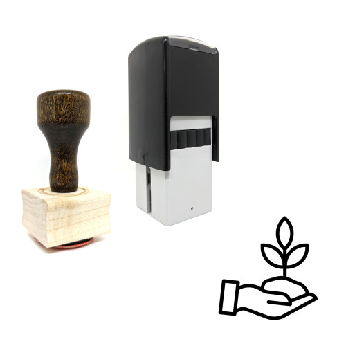 "Planting" rubber stamp with 3 sample imprints of the image