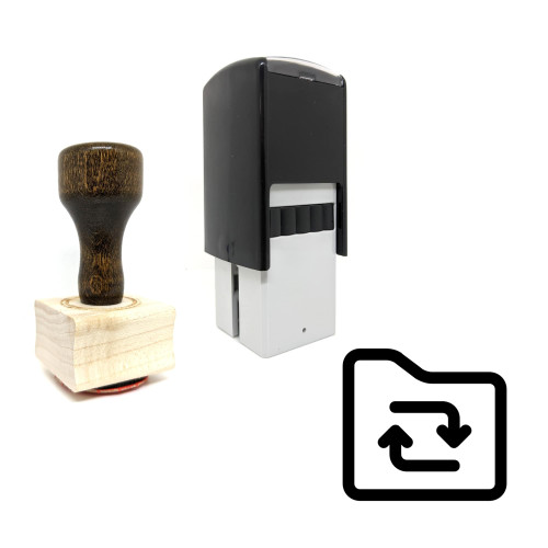 "Refresh Folder" rubber stamp with 3 sample imprints of the image