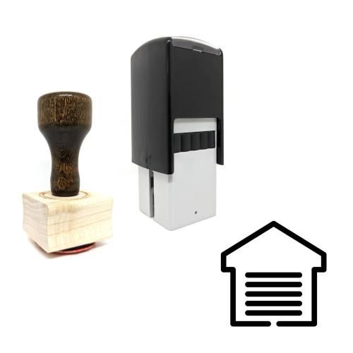 "Storehouse" rubber stamp with 3 sample imprints of the image