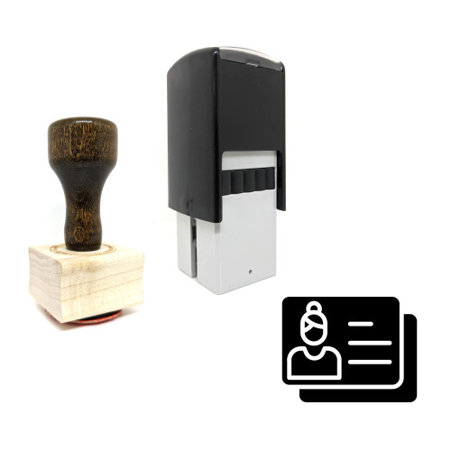 "Business Identity Card" rubber stamp with 3 sample imprints of the image