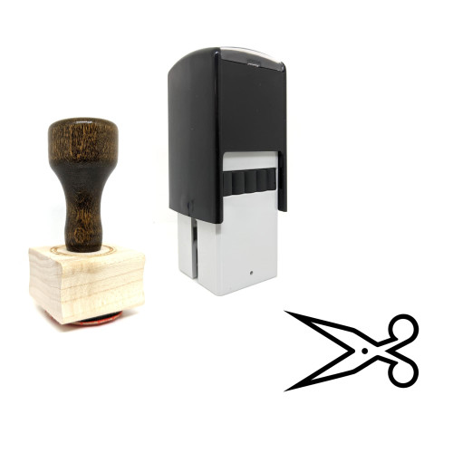 "Scissors" rubber stamp with 3 sample imprints of the image