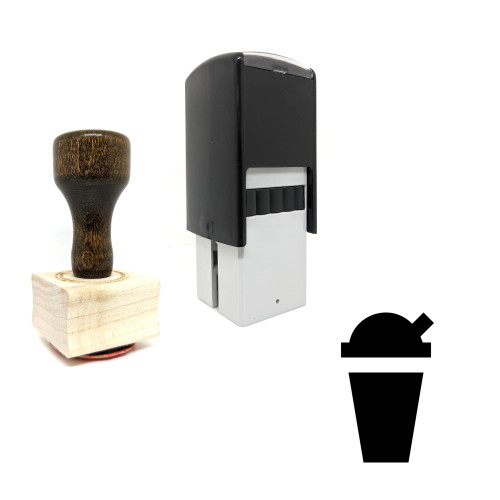 "Juice Cup" rubber stamp with 3 sample imprints of the image