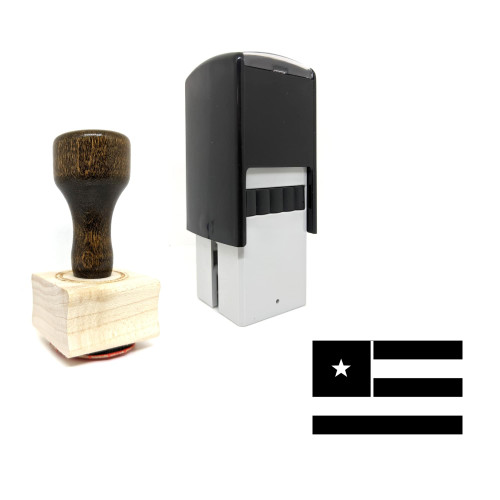 "Togo Flag" rubber stamp with 3 sample imprints of the image