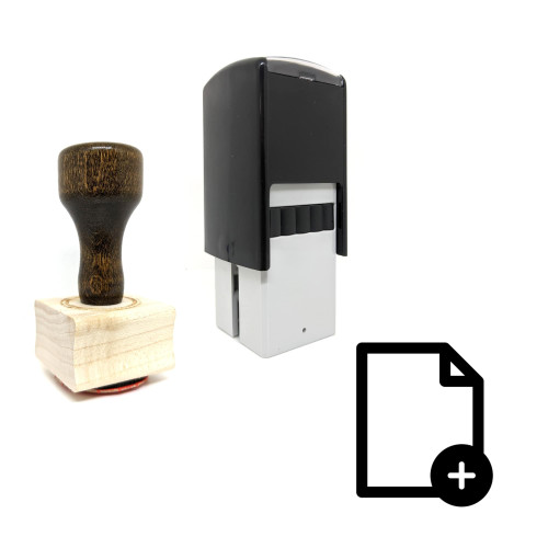 "New File" rubber stamp with 3 sample imprints of the image