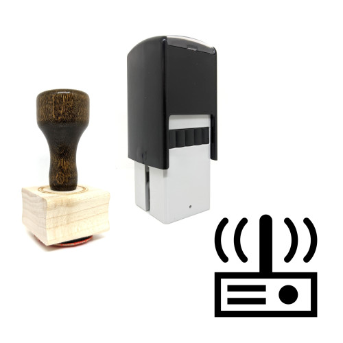 "Radio Signal" rubber stamp with 3 sample imprints of the image