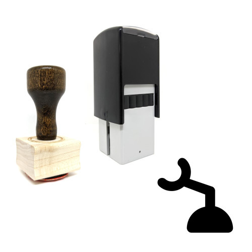 "Robot Arm" rubber stamp with 3 sample imprints of the image