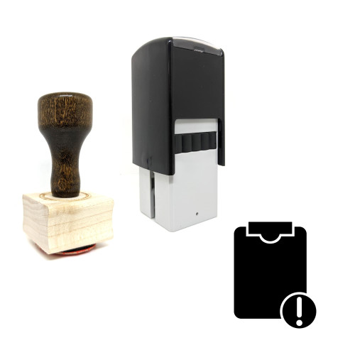 "Task Warning" rubber stamp with 3 sample imprints of the image